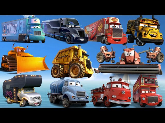 Mencari Disney Pixar Cars Lightning Mcqueen, Chuy, Red, Miss Fritter, Colossus XXL, Mack