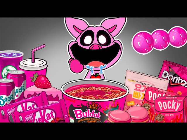 Amazing Desserts PINK Foods Mukbang with PICKY PIGGY | Poppy Playtime Chapter 3 Animation | ASMR