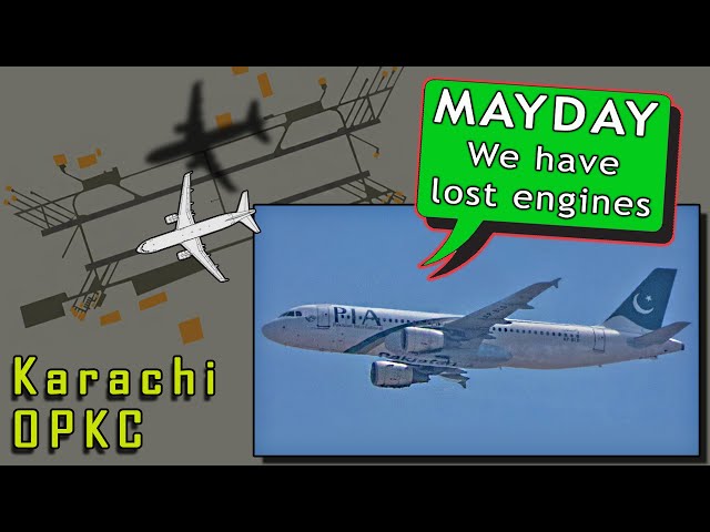PIA Pakistan A320 suffers fatal accident landing at Karachi | Engine Failure