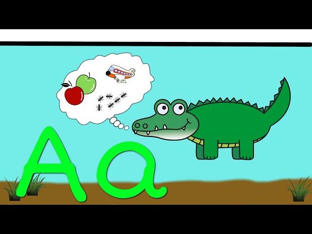 April the Alligator Letter A Poem: Alphabet Videos for Kids - FreeSchool Early Birds