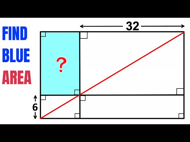 Find area of the Blue shaded Rectangle | Think outside the Box | Important Geometry skills explained