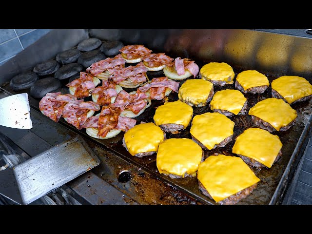 Handmade bacon cheeseburger & seafood pasta that make your mouth water - Korean street food