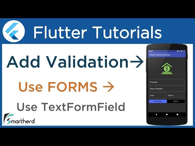 Flutter Form Validation Tutorial using TextFormField: Flutter tutorial with Dart #3.8