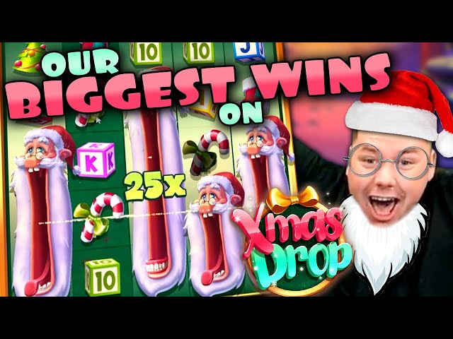 TOP 5 WINS on this timeless Holiday Slot! (Xmas Drop)