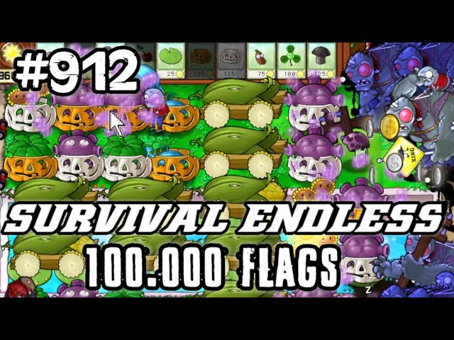 Plants vs Zombies Survival Endless 100000 Flags Part 912 | 18220 - 18240 Flags