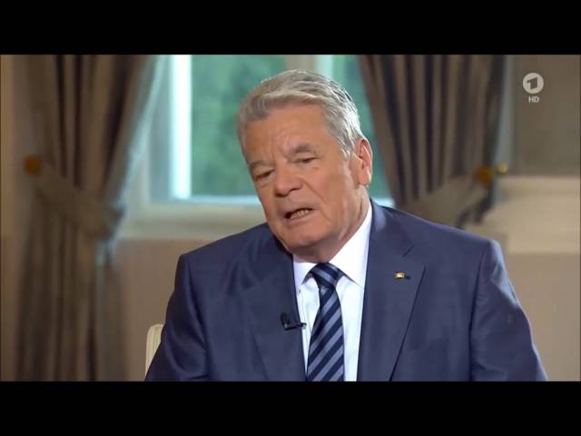 Joachim Gauck in Topform erklärt denen den Geisterfahrerwitz.