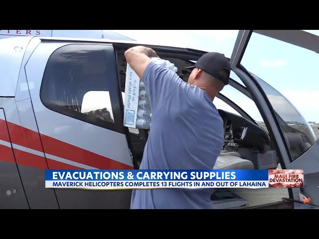 Helicopters, used for tourist tours, now providing emergency supplies and evacuations