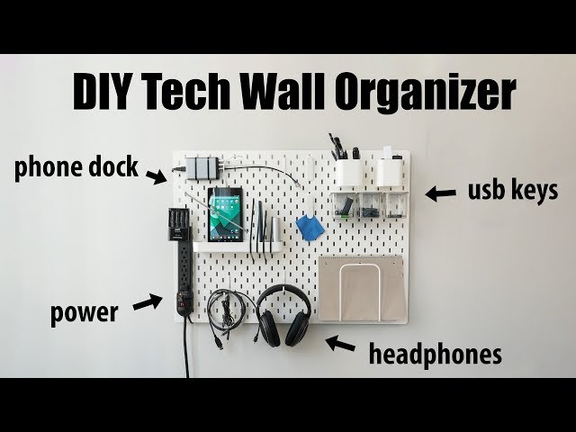 DIY Tech Wall Organizer - IKEA Skadis