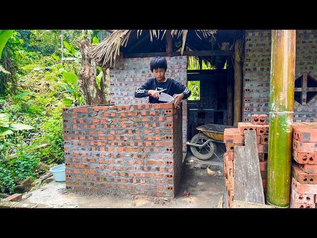 Orphan Boy - Complete Construction of a Bathroom with Bricks, Cooking with a Self-Built Kitchen