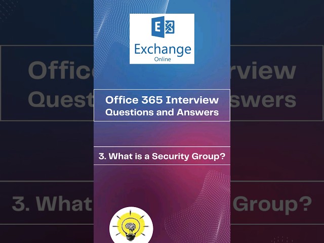 Office 365 Interview: What is a Security Group #shorts