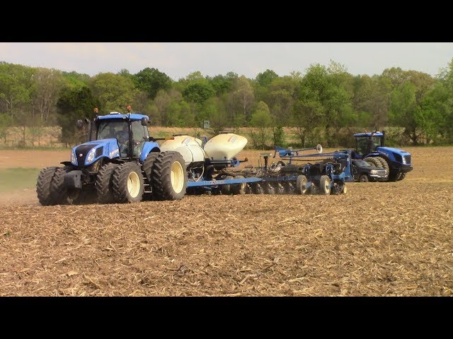 Corn Planting with Big New Holland Tractors