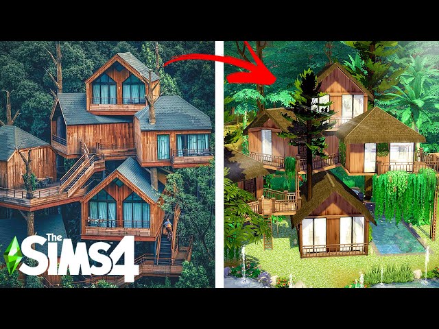 LUXURY TREE HOUSE RESORT ~ Curb Appeal Recreation: Sims 4 Speed Build (No CC)