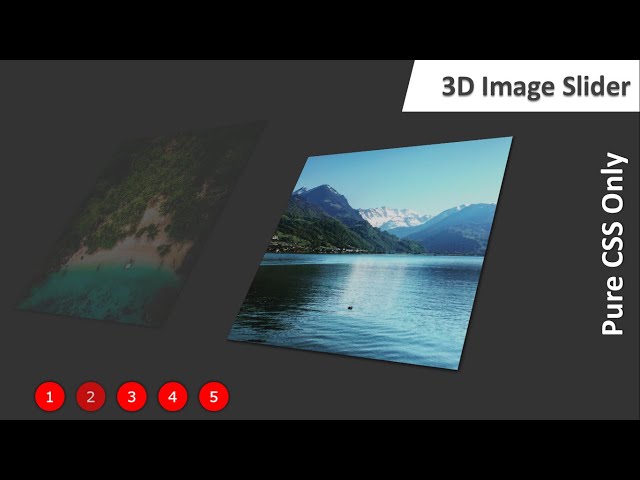 3D Rotated Image Slider With Controls Using Pure CSS Only.