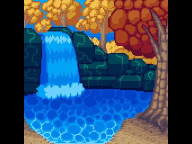Pixel art - serene pond