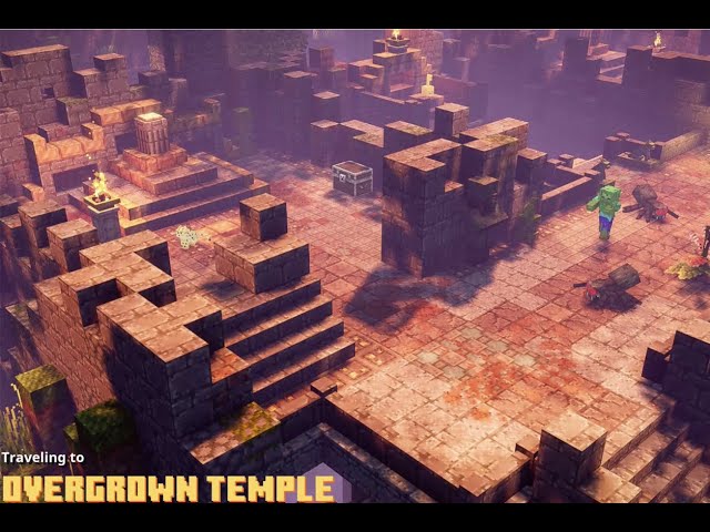 Going into the overgrown temple.pt2. In Minecraft Dungeons.