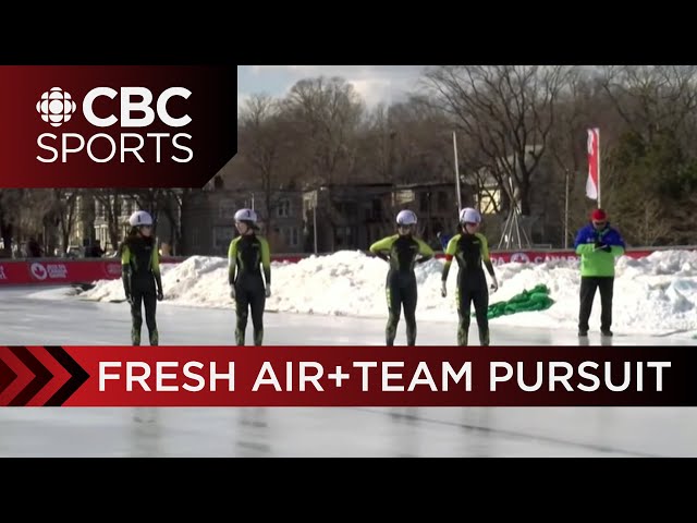 Long Track Speed Skating, but OUTSIDE! Women's Team Pursuit Final | Canada Winter Games | CBC Sports