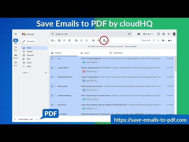 Convert emails to PDF on your local hard drive in just a few clicks!