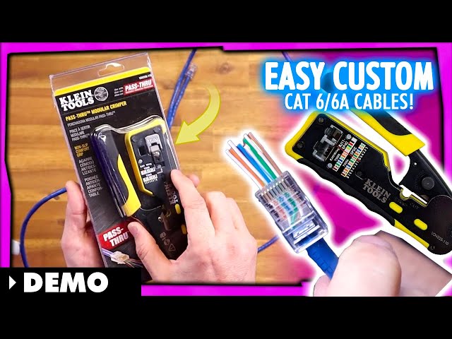 Making Cat 6 Cables with Klein Crimpers & Pass Thru Ends