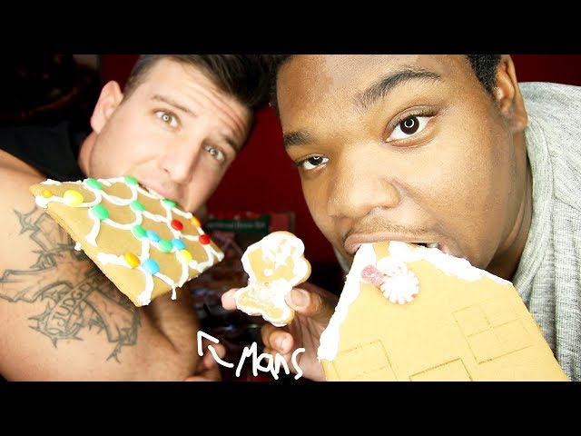 BUILDING A GINGERBREAD HOUSE WITH MY MANS