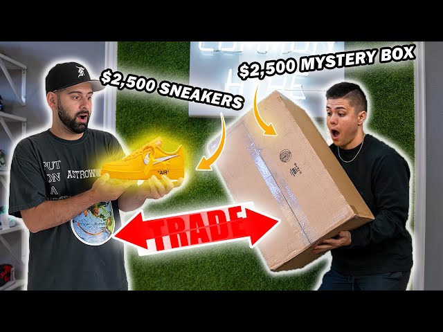TRADING A $2500 SHOE FOR A $2500 MYSTERY BOX WITH QIAS OMAR! *Crazy Sneaker Trade*