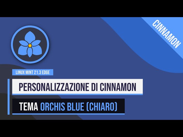 Personalizzazione del desktop Cinnamon | Tema Orchis Blue Chiaro (Linux Mint 21.3 Edge)