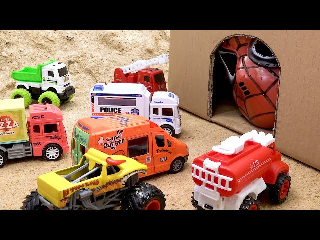 Rescue Police Car and Find Construction Vehicles Excavator Fire Truck | Cars World