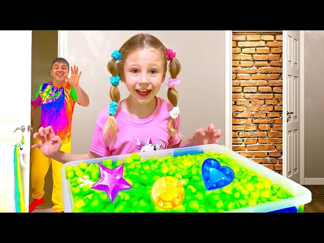 Nastya and friends learns colours and shapes with glowing toys - Compilation of videos for kids
