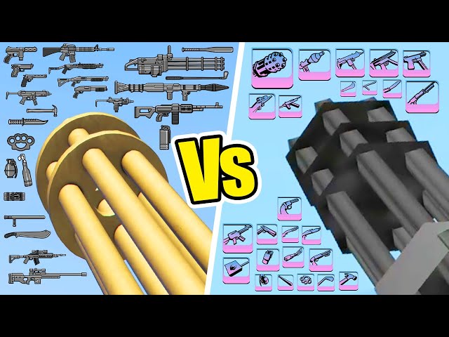 All WEAPONS and SOUNDS in GTA Vice City vs GTA Online in 66 Seconds (First Person)