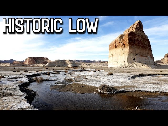 Lake Powell water level at historic low.