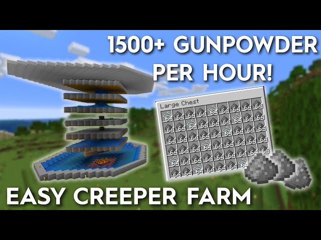 Minecraft Creeper Farm - Easy 1500+ Gunpowder Per Hour