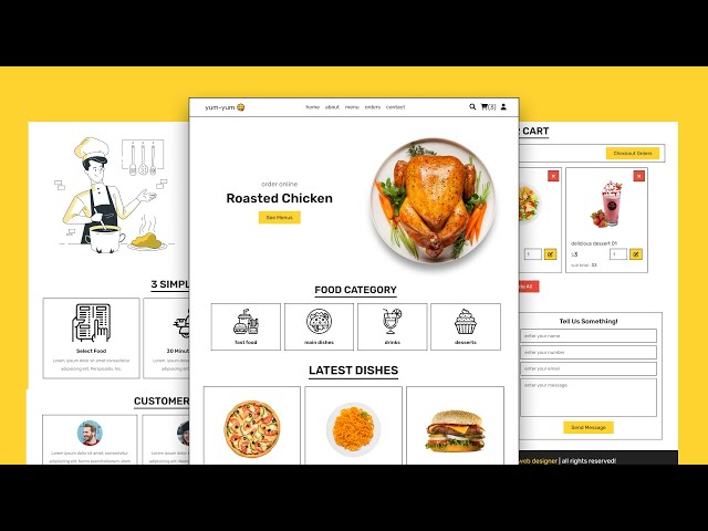 How To Make A Responsive Food / Restaurant Website Using HTML / CSS / JS Step By Step [ Demo ]