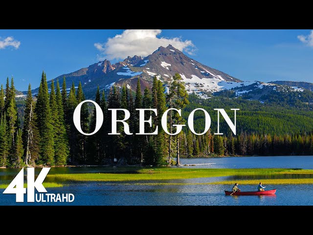 FLYING OVER OREGON (4K UHD) - Amazing Beautiful Nature Scenery with Piano  Music - 4K Video HD