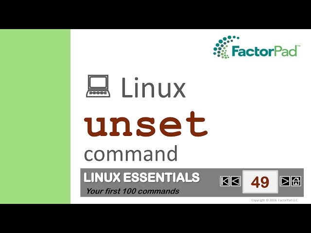 Linux unset command summary with examples