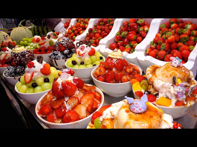 Various ! Fresh Fruit with Shaved Ice | Korean Street food