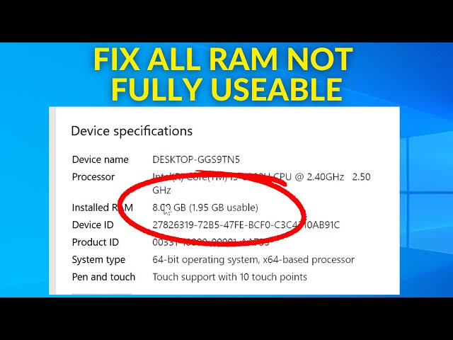 How To Fix All RAM Not Fully Usable in Windows 11 / 10