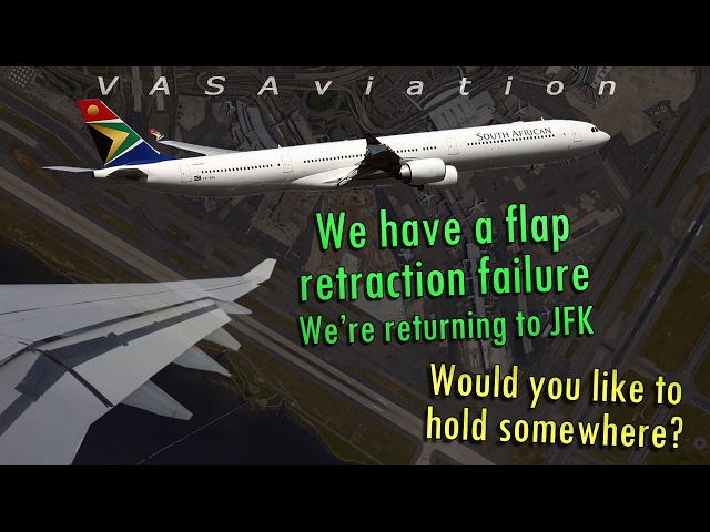 [REAL ATC] South African A340 FLAPS STUCK DOWN | Kennedy JFK