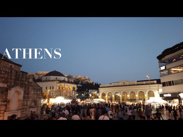 Athens Evening Walk | Greece | Summer 2022 [4K HDR]