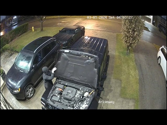 Video shows police interrupting auto theft in progress outside Toronto home
