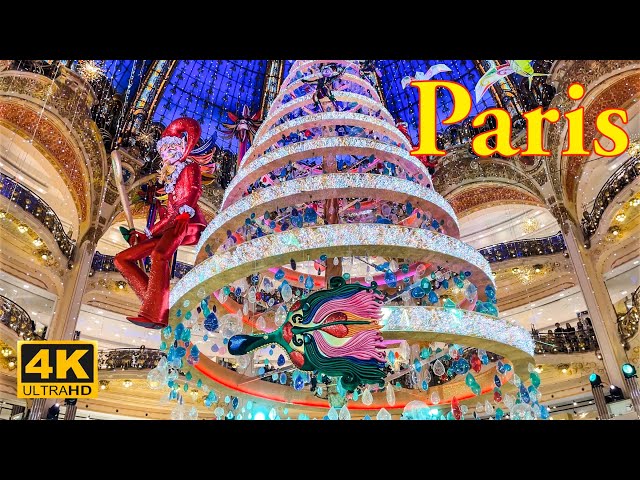 Paris , France  🇫🇷 - Christmas Lights 2022 - Paris Christmas Walk | Paris 4K | A Walk In Paris