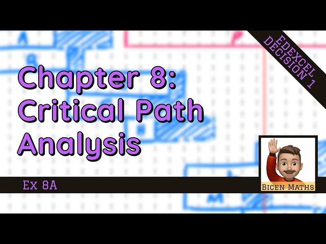 Critical Path Analysis 1 • Precedence Tables & Activity Networks • D1 Ex8A • 💻