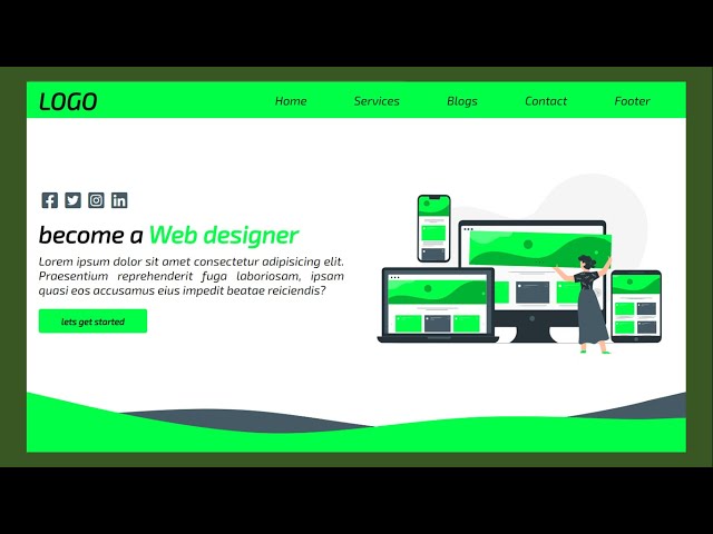 Responsive WEBSITE Landing Page Using HTML CSS (SASS) And JQUERY