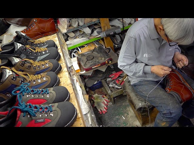 Process of Making Handmade Hiking Boots. Korea's Best Shoe Master