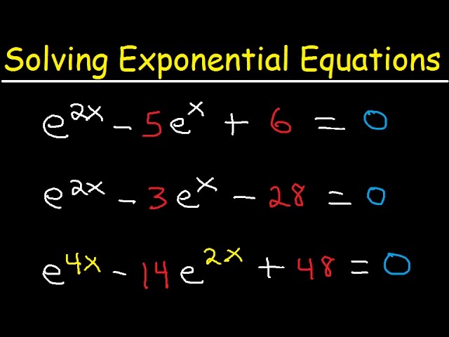 Solving Exponential Equations In Quadratic Form - Using Logarithms, With e