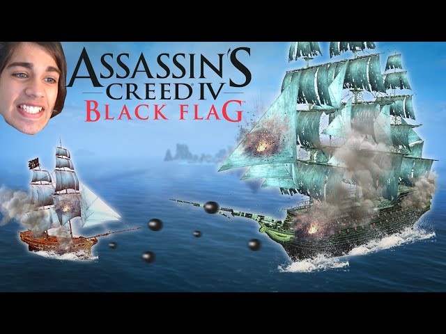 Tiny Boat vs HUGE Ship - Assassins Creed 4 Black Flag