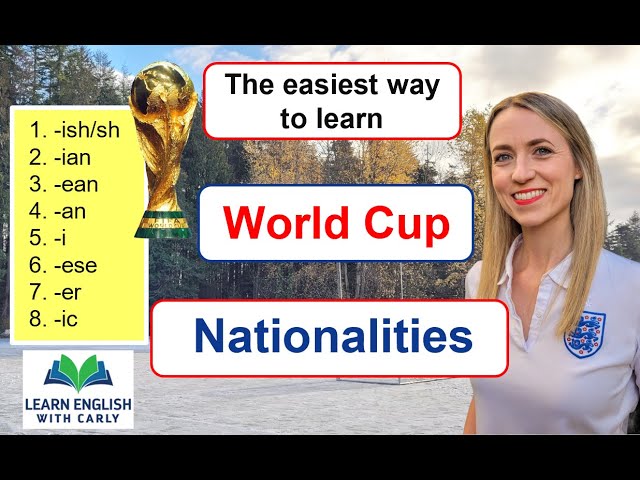 English Vocabulary: The Easiest Way to Learn NATIONALITIES | #worldcup2022 #nationalities