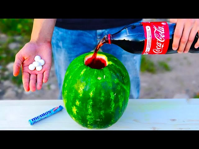 CRAZY TRICK WITH COCA COLA, MENTOS  AND WATERMELON | Best Compilation