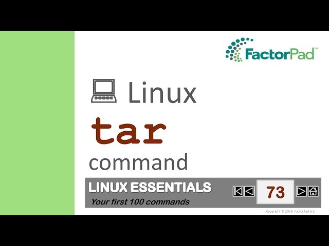 Linux tar command summary with examples