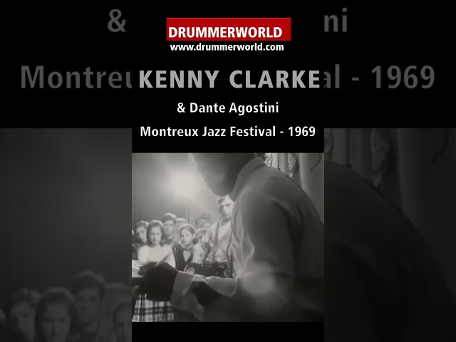 Kenny Clarke: SHORT DRUM SOLO with Dante Agostini - Montreux - 1969 - #kennyclarke  #drummerworld