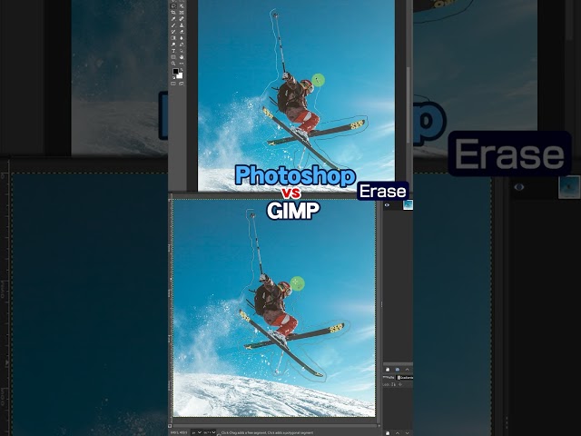 【GIMP vs Photoshop】Automatically erase unnecessary items