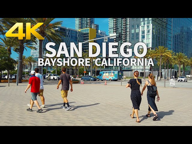 SAN DIEGO - Walking City of San Diego, Bayshore Area, California, USA - 4K UHD